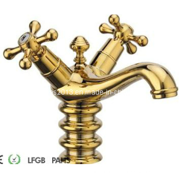 Torneira de lavatório de luxo ouro acabamento torneira (Q13800g)